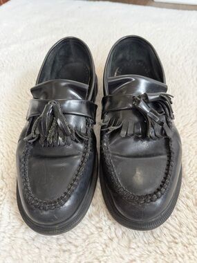 Dr. Martens Men's Black Tassel Loafers - Classic Leather Slip-On